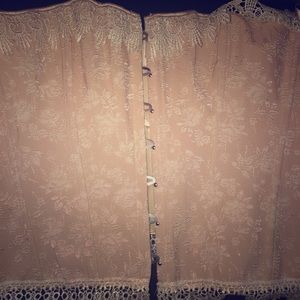 NEW Baby Pink Brocade Corset w/Cream Lace Trim